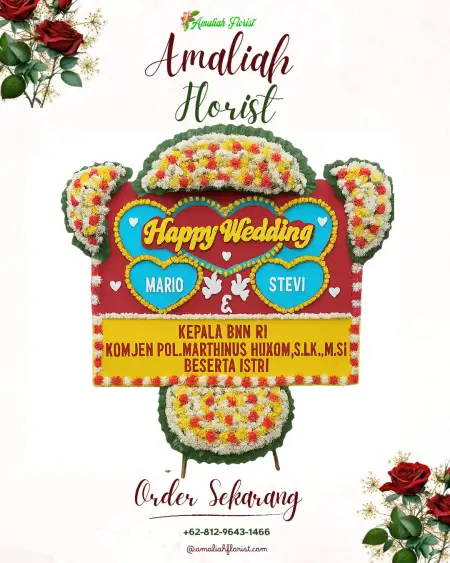 Papan Bunga Pernikahan Sawoo